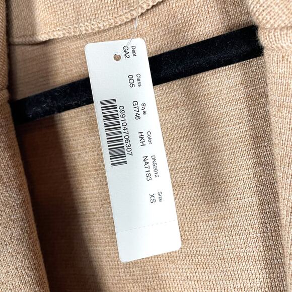 J Crew Open Front Sweater Blazer Cardigan Tan Wool Pockets Sz XS - Picture 11 of 11